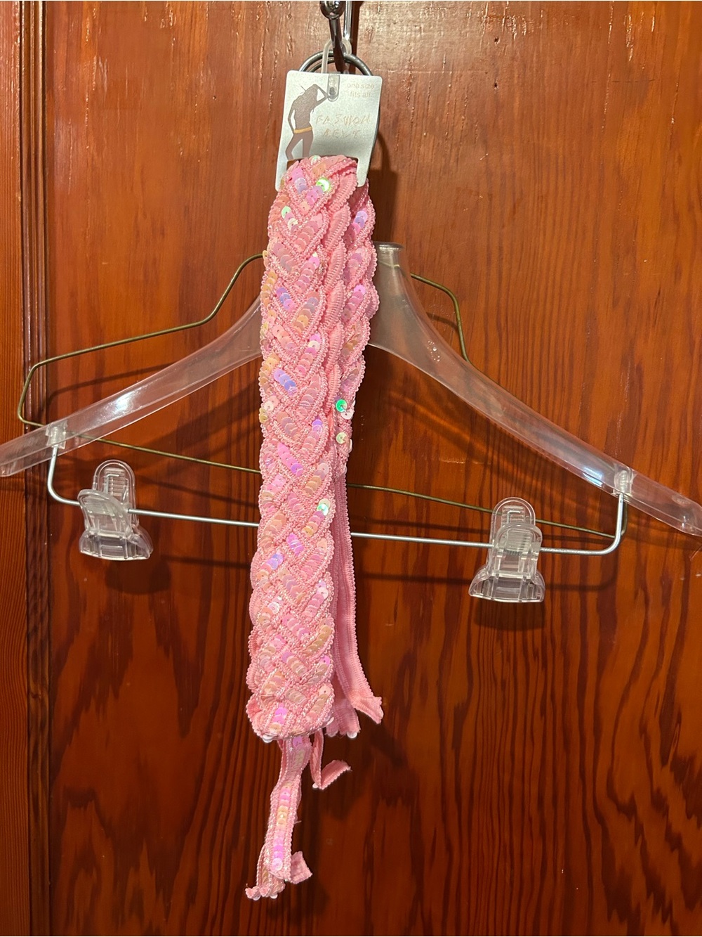 Vintage Y2K pink sequin one size fits all belt new with tag